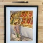 Picking Plums framed